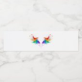 Fluffy Rainbow Wings Waterfles Etiket (Enkel label)