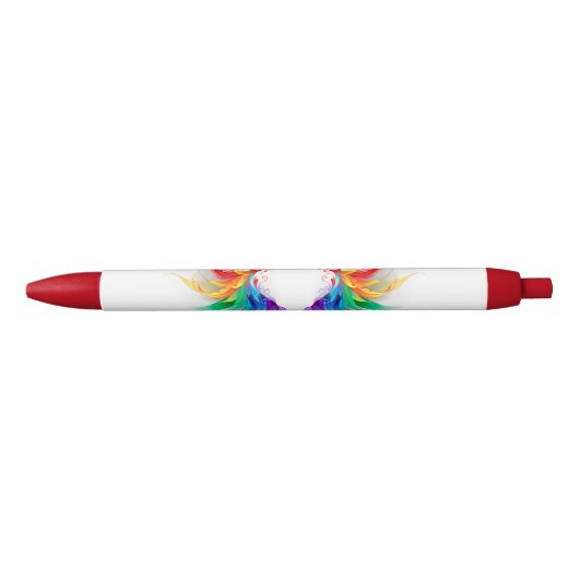Fluffy Rainbow Wings Zwarte Inkt Pen (Voorkant)