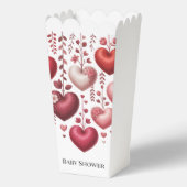 Fluffy Red Floral Heart Baby Shower Bedankdoosjes (Achterkant)