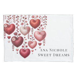 Fluffy Red Floral Heart Baby Shower Gift Kussensloop