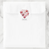 Fluffy Red Floral Heart Baby Shower Ronde Sticker (Tas)