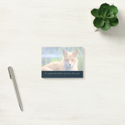 Fluffy Red Fox met Friendship Quote Post-it® Notes (Kantoor)