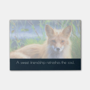 Fluffy Red Fox met Friendship Quote Post-it® Notes