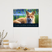 Fluffy Red Fox met Friendship Quote Poster (Keuken)
