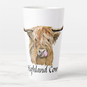 Fluffy Red Highland Cow Original Digital Art  Latte Mok