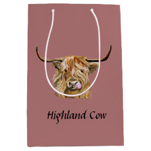 Fluffy Red Highland Cow Original Digital Art Medium Cadeauzakje