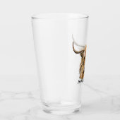 Fluffy Red Highland Koe Originele digitale kunst Glas (Rechts)