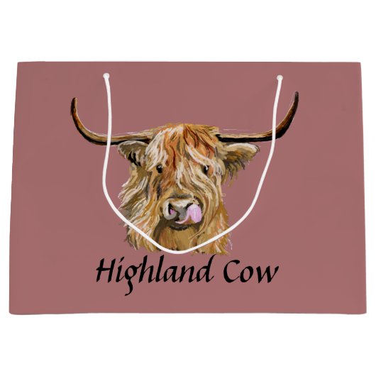 Fluffy Red Highland Koe Originele digitale kunst  Groot Cadeauzakje (Voorkant)