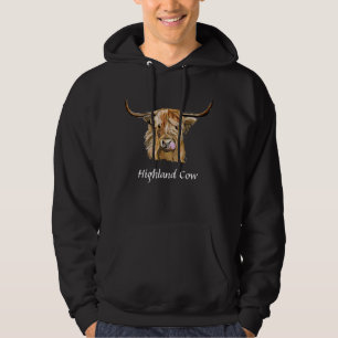 Fluffy Red Highland Koe Originele digitale kunst Hoodie