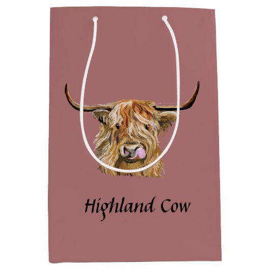 Fluffy Red Highland Koe Originele digitale kunst   Medium Cadeauzakje (Voorkant)