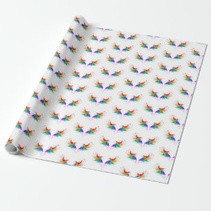 Fluffy Regenboogvleugels Cadeaupapier
