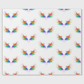 Fluffy Regenboogvleugels Cadeaupapier (Vlak)