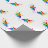 Fluffy Regenboogvleugels Cadeaupapier (Hoek)