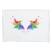 Fluffy Regenboogvleugels Kussensloop (Voorkant-Links)