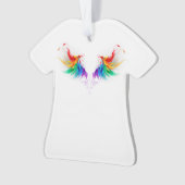 Fluffy Regenboogvleugels Ornament (voorkant)
