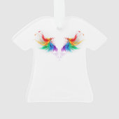 Fluffy Regenboogvleugels Ornament (achterkant)