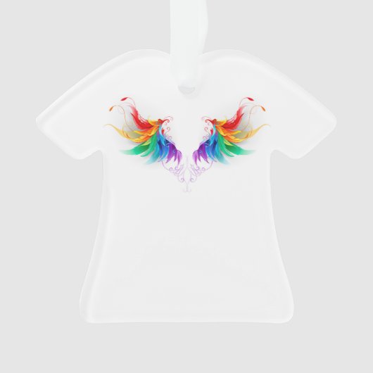 Fluffy Regenboogvleugels Ornament (voorkant)