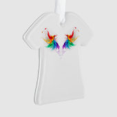 Fluffy Regenboogvleugels Ornament (voorkant)
