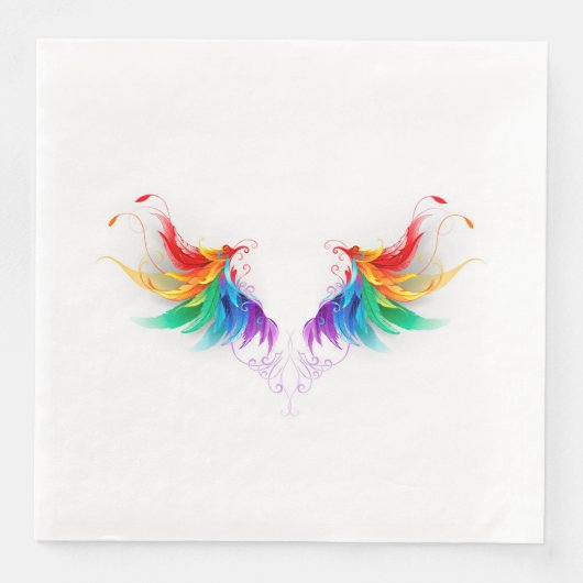 Fluffy Regenboogvleugels Servet (Voorkant)