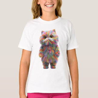 Fluffy Regenwatachtige Kat Kinderen T-shirt