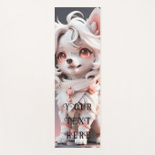 Fluffy Roze en Witte Puppy Kinder Custom Yogamat (Voorkant)