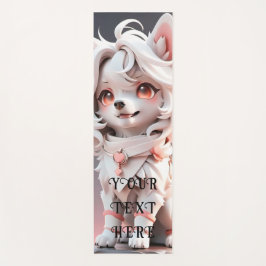 Fluffy Roze en Witte Puppy Kinder Custom Yogamat