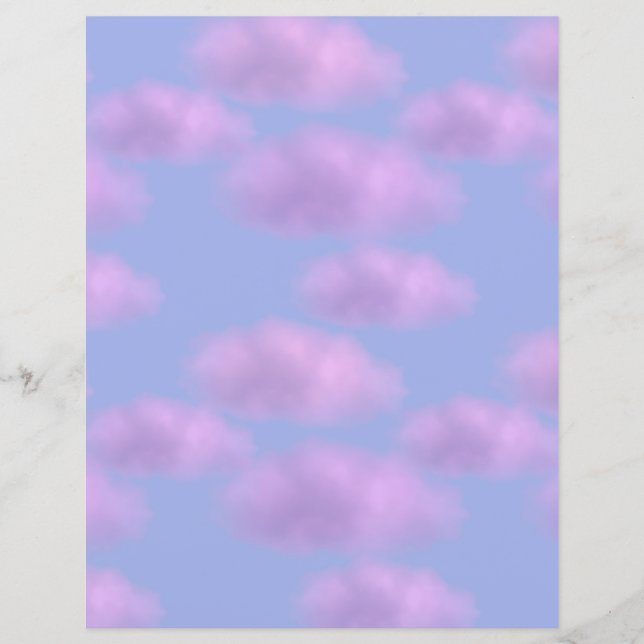 Fluffy roze wolken plakboekpapier (Voorkant)