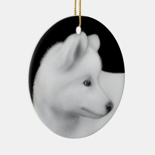 Fluffy Samoyed Dog Ornament (Rechts)