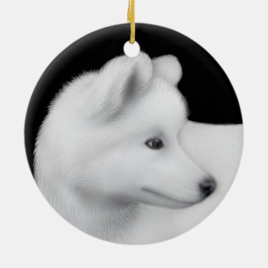 Fluffy Samoyed Dog Ornament (Achterkant)