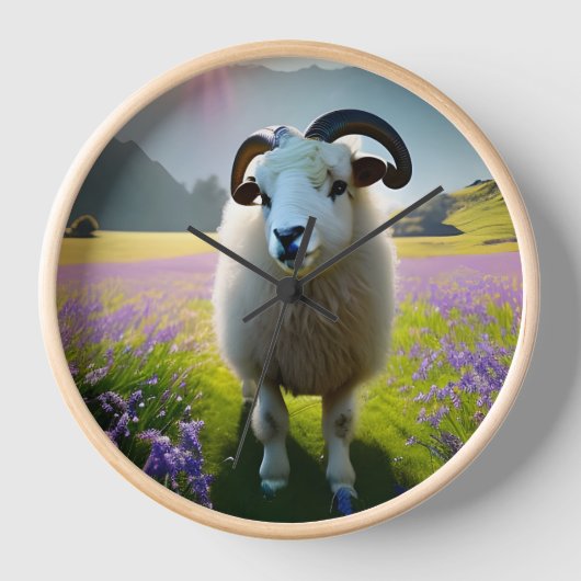 Fluffy schaap veld van paarse bloemen (Voorkant)