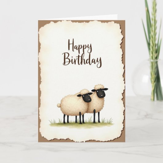 Fluffy Schaap Verjaardagskaart Kaart (Voorkant)
