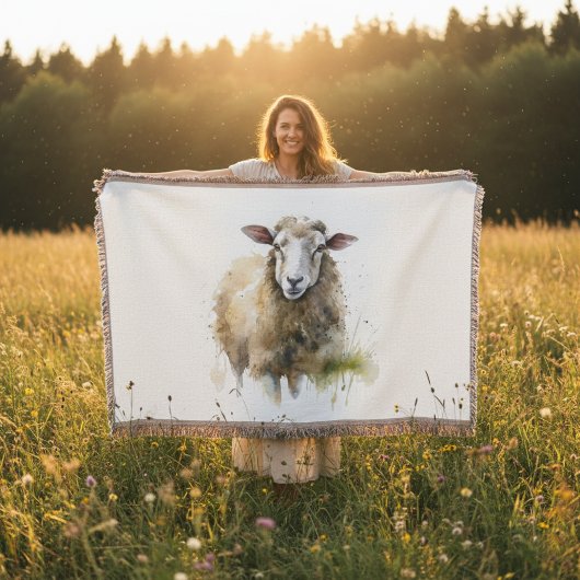 Fluffy schapen in de weide deken