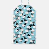 Fluffy schapen op babyblauw cadeaulabel (Achterkant)