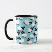 Fluffy schapen op babyblauw mok (Links)