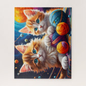 Fluffy schattige Tabby Kittens, Kleurrijk garen, R Legpuzzel (Verticaal)