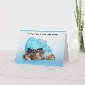 Fluffy Schattigee hond die aan je Wenskaart denkt Kaart