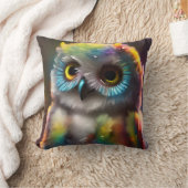 Fluffy Schattigee kleurrijke uil Kussen (Deken)