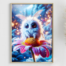 Fluffy Schattigee Moth Fantasy Winterlandschap