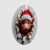 Fluffy Schotse Koe Festief Ornament (voorkant)