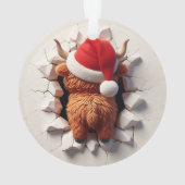 Fluffy Schotse Koe Festief Ornament (achterkant)