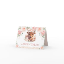 Fluffy Schotse Koe Roze Blush Bloemrijke Eettent 