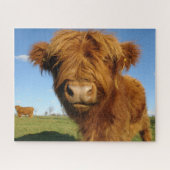 Fluffy Scottish Highland Koe - Blue Sky Legpuzzel (Horizontaal)