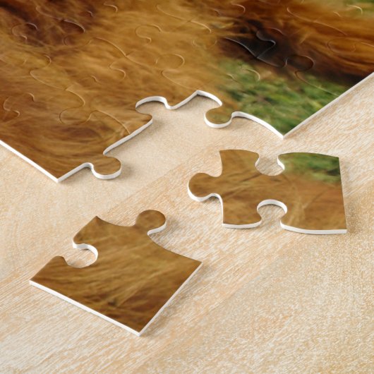 Fluffy Scottish Highland Koe - Blue Sky Legpuzzel (Zijkant)