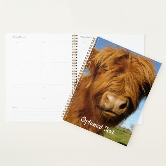 Fluffy Scottish Highland Koe - Blue Sky Planner (Display)