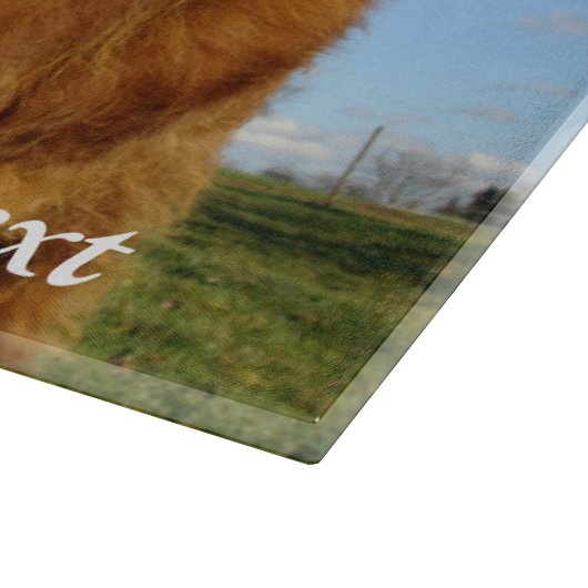 Fluffy Scottish Highland Koe - Blue Sky Snijplank (Hoek)