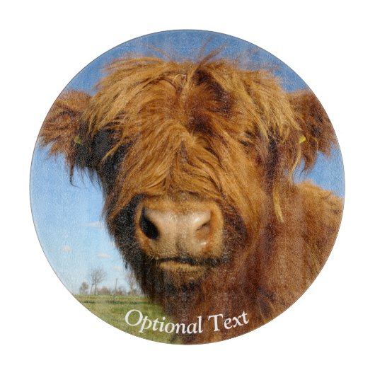 Fluffy Scottish Highland Koe - Blue Sky Snijplank (Voorkant)