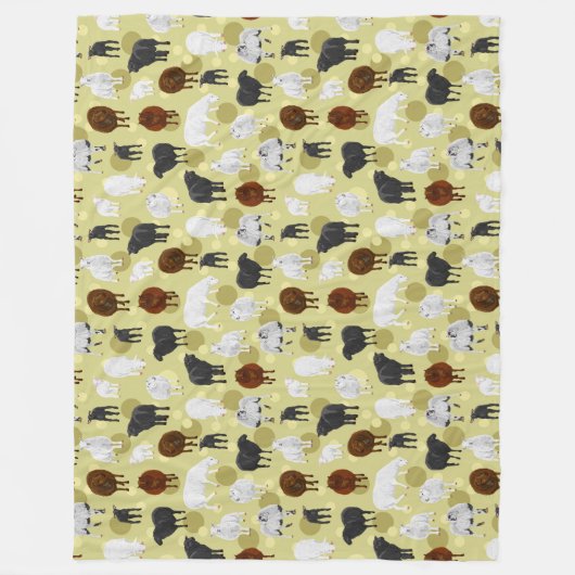 Fluffy Sheep and Lambs Pattern Fleece Deken (Voorkant)