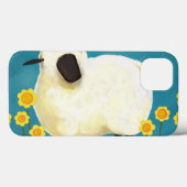 Fluffy Sheep and Yellow Flowers Case-Mate iPhone Case (Achterkant (horizontaal))