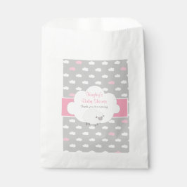 Fluffy Sheep Baby shower Favor Bags (roze) Bedankzakje