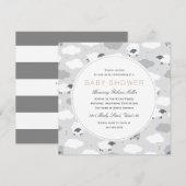 Fluffy Sheep Baby shower Kaart (Voorkant / Achterkant)